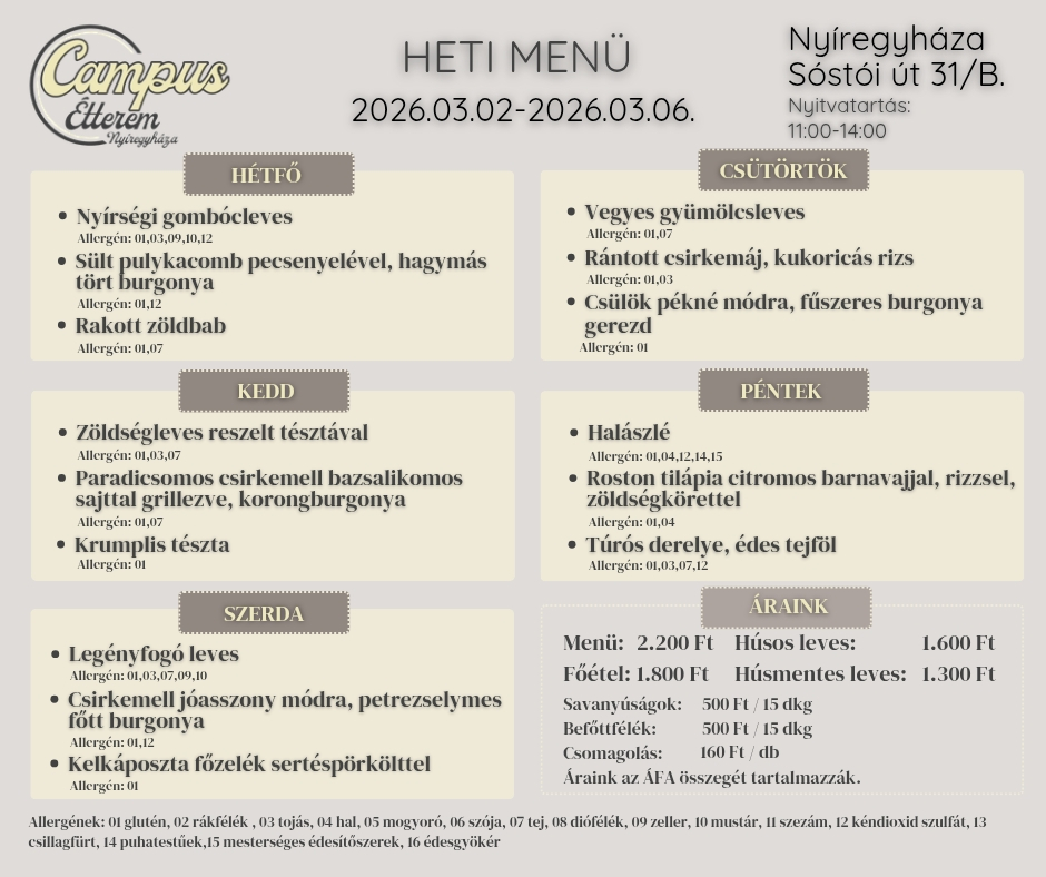 Napi menü